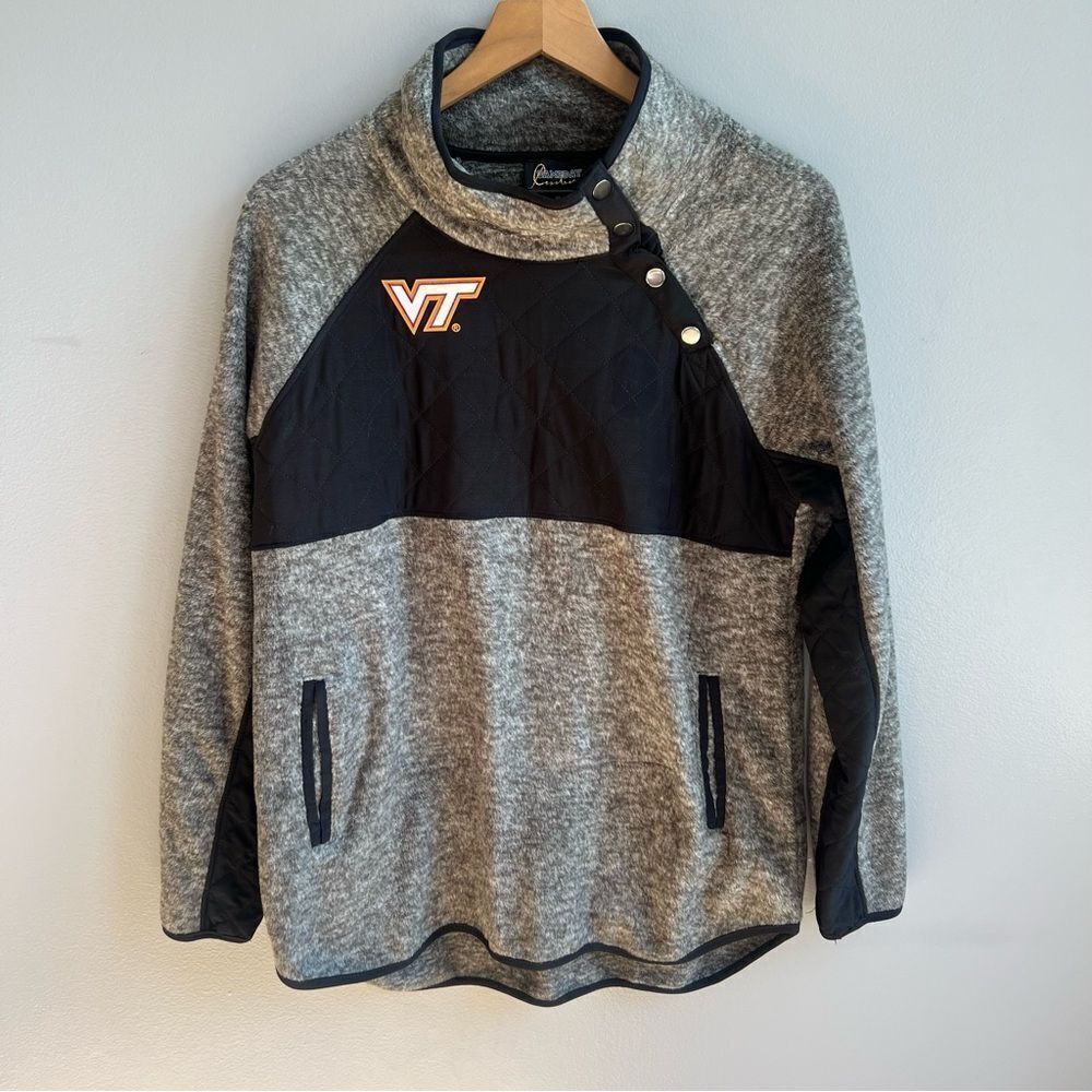Gameday Couture Women's Virginia Tech Quilted Panel Snap Up Pullover Sweatshirt